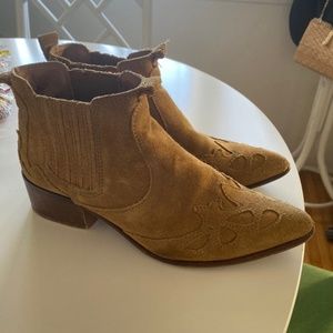 Zara Suede Cowboy Boots